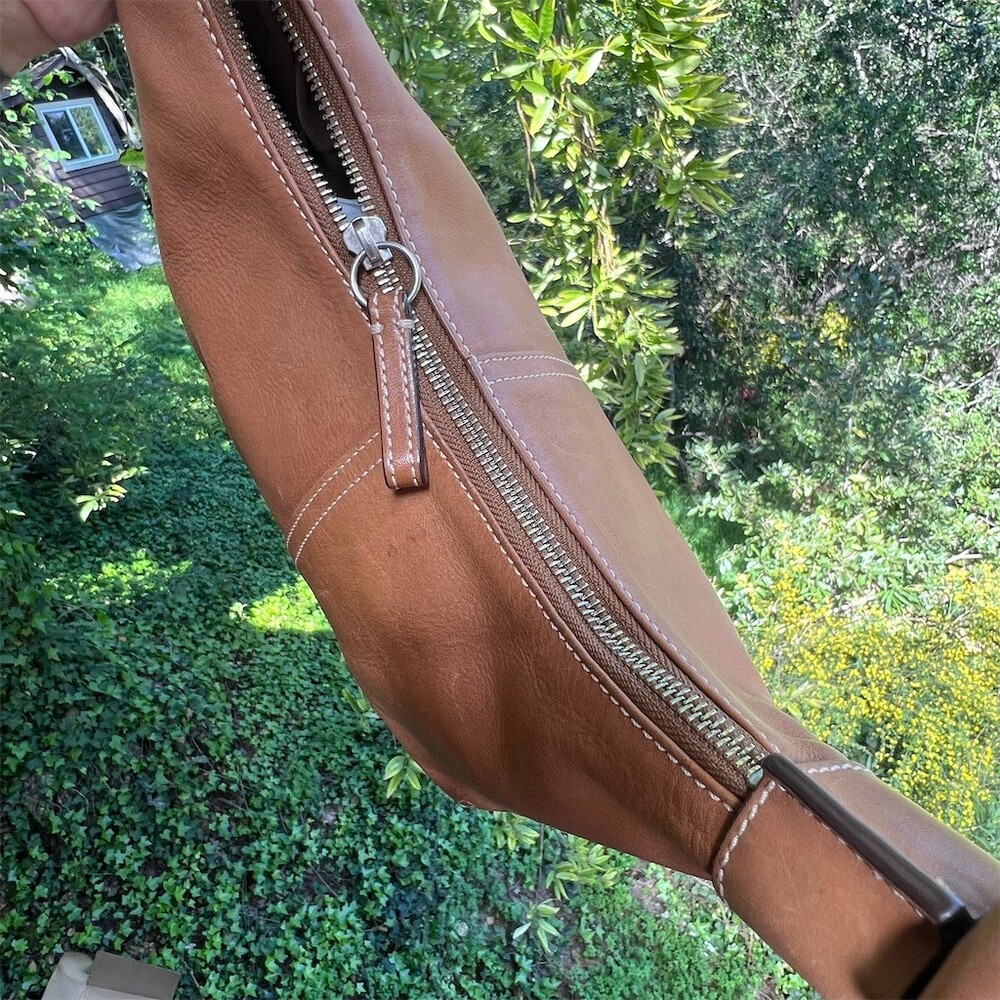 COACH Vintage Y2K British Tan Ergo Hobo Shoulder Bag Silver Hardware AUTHENTIC - Picture 10 of 13